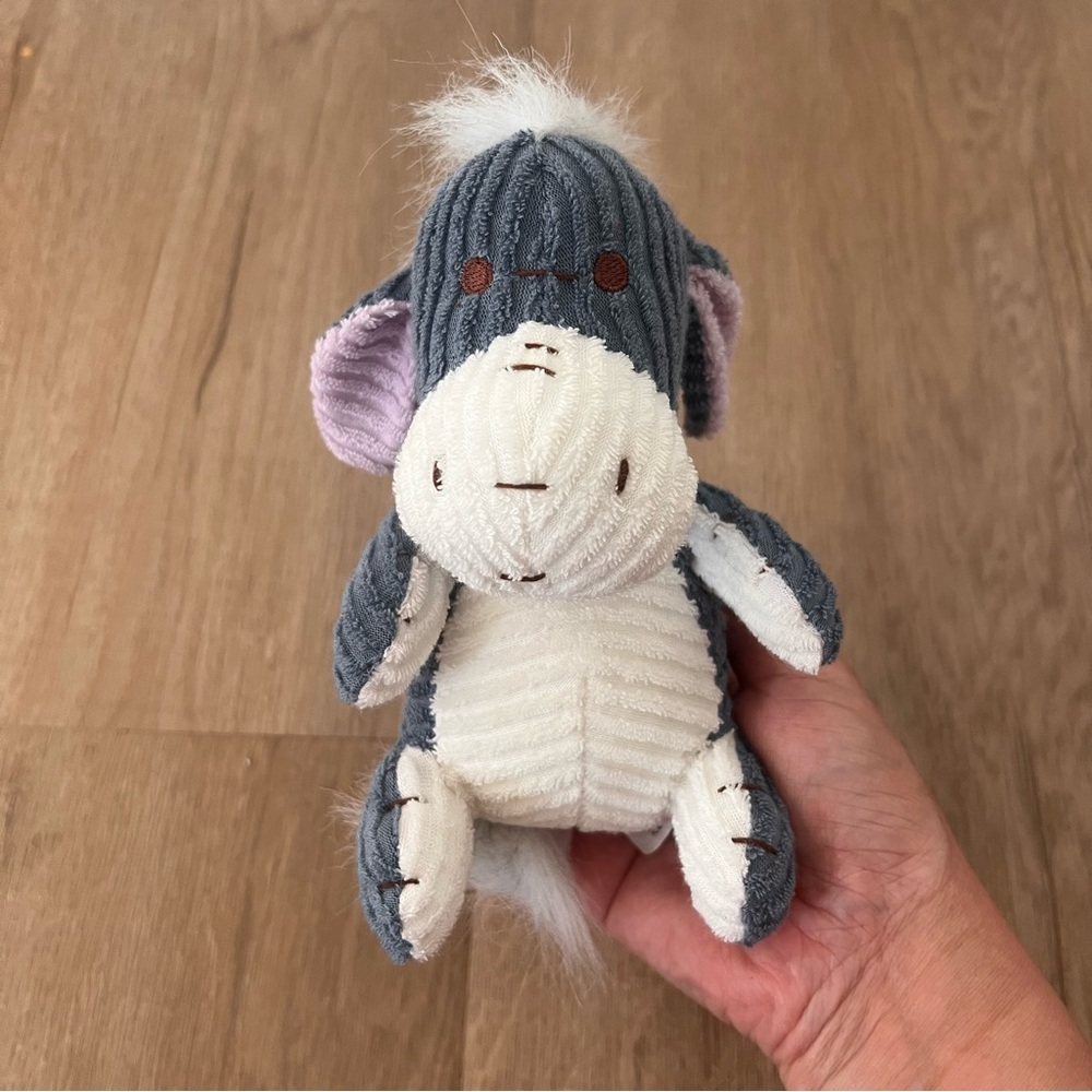 RARE Vintage Eeyore Rib Ribbed Chenille 6" Plush Toy Figure Winnie the Pooh